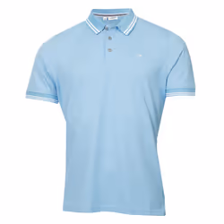 Calvin Klein Mens 2025 Campus 3 Button Ribbed Collar Golf Polo Shirt - XXXXXL, Sky Tipped