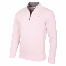 Calvin Klein Mens 2025 Rocky Half Zip Supersoft Stretch Golf Sweater - S, Baby Pink