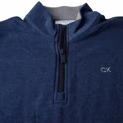 Calvin Klein Mens 2025 Rocky Half Zip Supersoft Stretch Golf Sweater - XXXXXL, Denim Marl