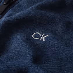 Calvin Klein Mens 2025 Rocky Half Zip Supersoft Stretch Golf Sweater - XXXXXL, Denim Marl
