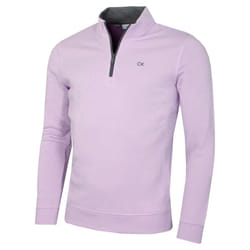 Calvin Klein Mens 2025 Rocky Half Zip Supersoft Stretch Golf Sweater - L, Pale Lilac