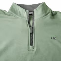 Calvin Klein Mens 2025 Rocky Half Zip Supersoft Stretch Golf Sweater - L, Sage