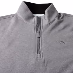 Calvin Klein Mens 2025 Rocky Half Zip Supersoft Stretch Golf Sweater - XXXXXL, Silver Marl