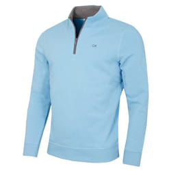 Calvin Klein Mens 2025 Rocky Half Zip Supersoft Stretch Golf Sweater - S, Sky