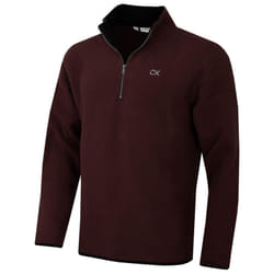 Calvin Klein Mens 2025 Polar Fleece 1/2 Zip Stretch Golf Sweater - S, Burgundy