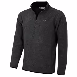 Calvin Klein Mens 2025 Polar Fleece 1/2 Zip Stretch Golf Sweater - L, Charcoal Marl