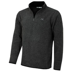 Calvin Klein Mens 2025 Polar Fleece 1/2 Zip Stretch Golf Sweater - L, Charcoal Marl