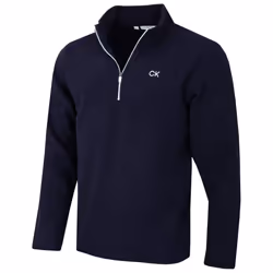 Calvin Klein Mens 2025 Polar Fleece 1/2 Zip Stretch Golf Sweater - XL, Navy