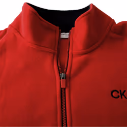 Calvin Klein Mens 2025 Polar Fleece 1/2 Zip Stretch Golf Sweater - S, Red