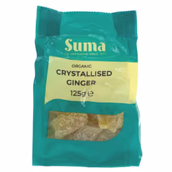 Suma Ginger - crystallised organic -125g (Pack of 6)