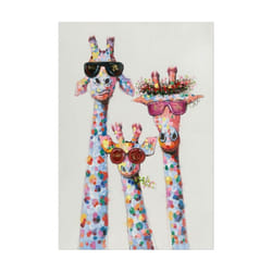 Giraffes with Sunglasses Funny Art Posters And Prints Black And White Animals Canvas Paintings on the Wall Art Picture - navy blue, 20x30cm with frame