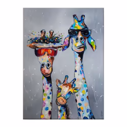Giraffes with Sunglasses Funny Art Posters And Prints Black And White Animals Canvas Paintings on the Wall Art Pictures - mul ...