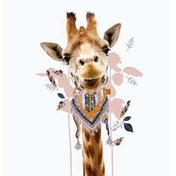 Giraffes with Sunglasses Funny Art Posters And Prints Black And White Animals Canvas Paintings on the Wall Art Pictures Cuadr - gold, 20x30cm no frame