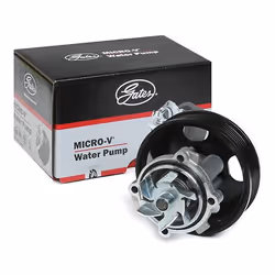 Water pump; GATES; with belt pulley, for V-ribbed belt pulley; for VAUXHALL, FIAT, SUZUKI, OPEL, CITROËN; 46815125, 55220285, ...