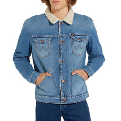 Wrangler Mens Western Sherpa Fleece Button Down Denim Jacket Top - 3 Years - XL, 3 Years