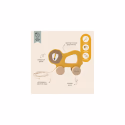 Mr. Lion Pull Along Toy - FSC-Certified Wood - 12m+, Yellow
