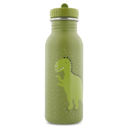 Drinking Bottle - Mr. Dino - 500ml Stainless Steel Water Bottle for Kids - Green - Leakproof - Eco-Friendly and BPA-Free