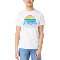 Wrangler Mens Graphic Short Sleeve Crew Neck Cotton T-Shirt Top Tee - M, White