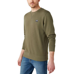 Wrangler Mens Sign Off Crew Neck Casual Cotton Pullover Sweatshirt Sweater Top - 2XL, Green