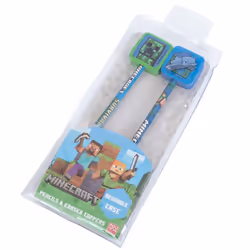 Minecraft 2pk Pencil & Topper Set