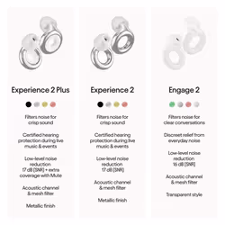 Experience 2 Plus Ear Plugs â Stylish Certified Hearing Protection for Concerts & Festivals, Live Events, Sports, DJs & Nightlife â 17dB Noise - Additional view 7