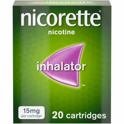 Nicorette 15mg Inhalator Nicotine 20 Cartridges (Stop Smoking Aid)