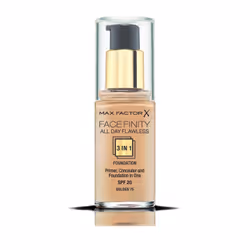 Max Factor All Day Flawless 3 in 1, Pump bottle, Cream, Universal, Anti-shine, Mattifying, Priming, Golden, Matte