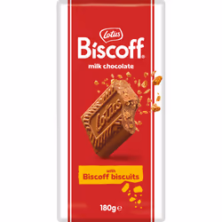 LOTUS Milk Chocolate with Biscoff Crumbs 180g (Pack of 16)