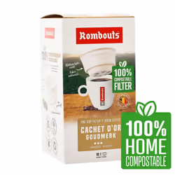 Rombouts Cachet D'or compostable one Cup Filters 4 Pack - 40 Filters