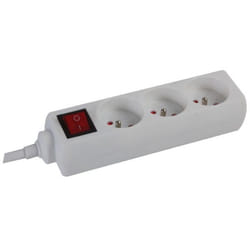 Perel EB3S power extension 1 m 3 AC outlet(s) Indoor White