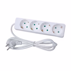 Perel EB4-G, 1.5 m, Indoor, Type F, Type F, IP20, White