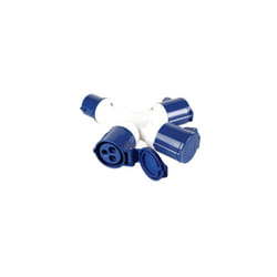 Perel ECEES1ÃÂ CEE 3ÃÂ Way Splitter, 1 CEE Input to 3 CEE Outputs, 230ÃÂ Volt