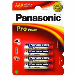 Panasonic 1x4 LR03PPG, Single-use battery, Alkaline, 1.5 V, 4 pc(s), Blue, Gold, Red, 10.5 mm