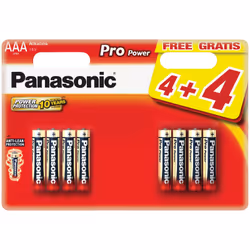 Panasonic Pro Power AAA 4+4, Single-use battery, AAA, Alkaline, 1.5 V, 8 pc(s), Black, Gold, Red