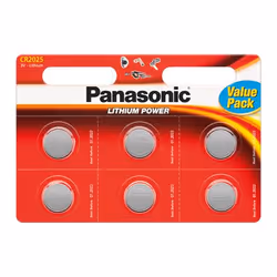 Tecxus CR2025 P 6-BL Panasonic, Single-use battery, CR2025, Lithium, 3 V, 6 pc(s), 140 mAh