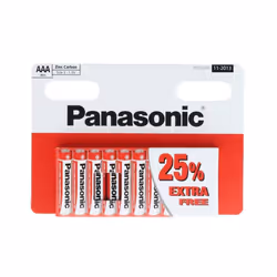 Panasonic AAA (1.5v) Zinc Carbon Batteries  (also known as UM4, MN2400)