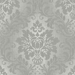 Grandeco Royal House Fabric Damask Silver Wallpaper A10904