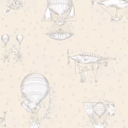 Grandeco Jack N Rose Hot Air Baloon Cream Wallpaper Nursery Past The Wall Vinyl
