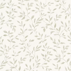 Grandeco Nerine Leaf Trail Woven Effect Embossed Wallpaper Sage 146001