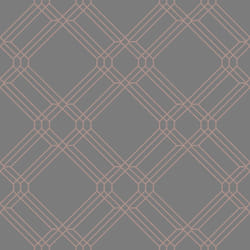Grandeco Lattice Diamond Wallpaper Textured Metallic Geometric Geo Embossed - A41402 Charcoal Grey Rose Gold
