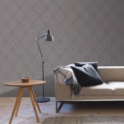 Grandeco Lattice Diamond Wallpaper Textured Metallic Geometric Geo Embossed - A41402 Charcoal Grey Rose Gold