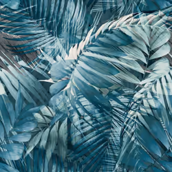 Grandeco Life Antigua Palm Blue Wallpaper 170705