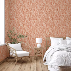 DUTCH WALLCOVERINGS Wallpaper Mae Orange and Beige Wall Covering Panel Sheet