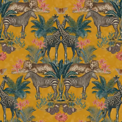 Grandeco Life Animal Kingdom Ochre Wallpaper A49301