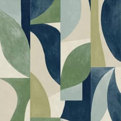 Grandeco Nomad Dufy Geometric Green Wallpaper Modern Paste The Wall Vinyl