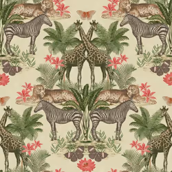 Grandeco Life Animal Kingdom Cream Wallpaper A49303