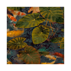 Grandeco Koi Teal Tropical Carp Multi Paste The Wall Vinyl Wallpaper