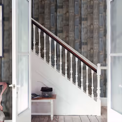 Grandeco Vertical Plank Wood Effect Dark Brown Wallpaper Paste The Wall Vinyl