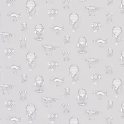 Grandeco Jack N Rose Hot Air Baloon Grey Wallpaper Nursery Past The Wall Vinyl