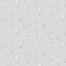Grandeco Jack N Rose Hot Air Baloon Grey Wallpaper Nursery Past The Wall Vinyl